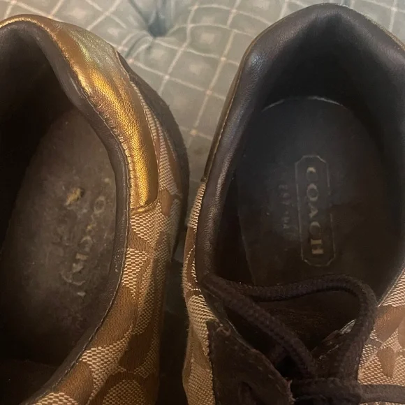 Coach Brown and Gold Women's Sneakers - Picture 8 of 12